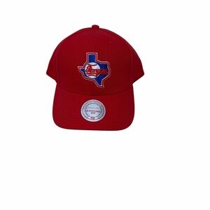 Texas Rangers Mitchell & Ness Logo Adjustable Hat Cap